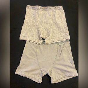Calvin Klein Boys 2 pack New Gray boxer brief Underwear in size 8-10
